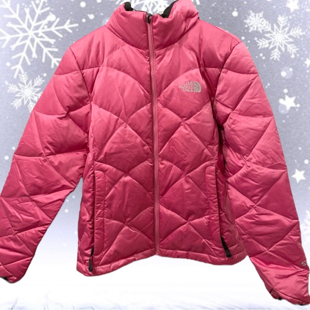 The North Face Women's Alis 550 Goose Down Rose Pink Puffer Jacket Coat Size XL